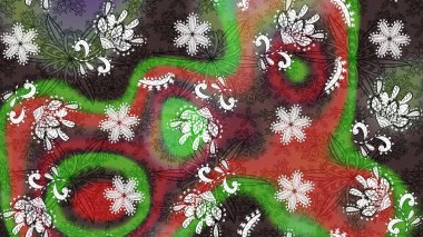 Raster Yumuşak kumaş deseni. Çiçeksel kahverengi ve yeşil çizim deseni. Raster çiçek izi. Klasik taslak çizimi.