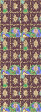 Kahverengi renklerde altın. Ortaçağ çiçek desenini çiz. Doğum günü kartı, davetiye ya da afiş için iyidir. Dekoratif simetri arabesk. Raster illüstrasyonu.