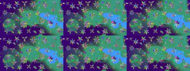 Küçük çiçekteki sevimli çiçek deseni. Raster illüstrasyonu. Tony 'nin kumaş kalıbını çiz. Modaya uygun kumaş deseni.