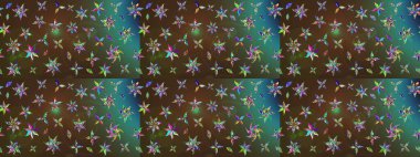 Kahverengi ve yeşil renklerde etnik çiçeklerle süslenmiş zarif bir eskiz şekli. Raster Çiçek İllüstrasyon Şirin Tekstil.