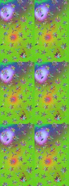 Raster illüstrasyonu. Çiçek deseni. Chichi 'nin kumaş kalıbını çiz. Düz Çiçek Elementleri Tasarımı. Renkli Bahar Teması çizim şablonu.