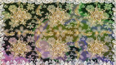 Kusursuz altın desen. Raster oryantal süs. Altın elementlerle gri renklerde altın desen.