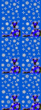 Raster çiçekli arka plan. Yazdır. Güzel eskiz şekli. Düz Çiçek Elementleri Tasarımı. Güzel kumaş deseni. Renkli Yaz Teması çizim şablonu.