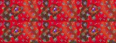 Anti-stres için soyut örnek sayfası. Raster illüstrasyonu. Kırmızı ve kahverengi renklerde.