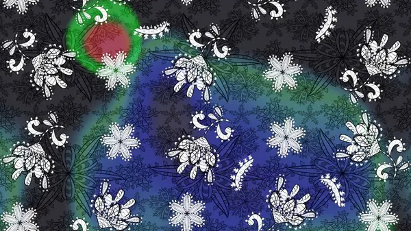 Raster. Zarif, parlak ve eskiz gri ve mavi çiçek desenli tasarım. Sabıka baskıları, bebek kıyafetleri, duvar kâğıtları, paket kutuları vb..