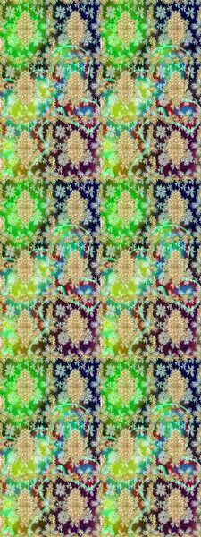 Klasik klasik klasik arka plan. Yeşil renkler ve altın elementler üzerine çizim. Geleneksel oryantasyon süsü. Klasik Raster altın eskiz modeli..