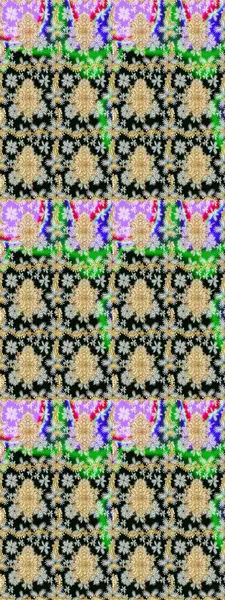 Tasarım için Damask çizim kalıbı. Siyah renkler ve altın elementler üzerine Raster eskiz deseni.