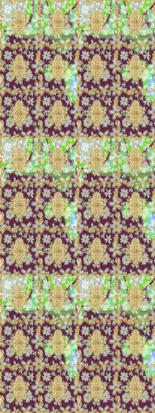 Raster sanatı. Parlak dantel, stilize çiçekler, şal desenli. Kahverengi renkli ve altın elementli eskiz deseni. Altın desenli bukleler çiz. Doğu tarzı arabesk. Zarif altın deseni aç