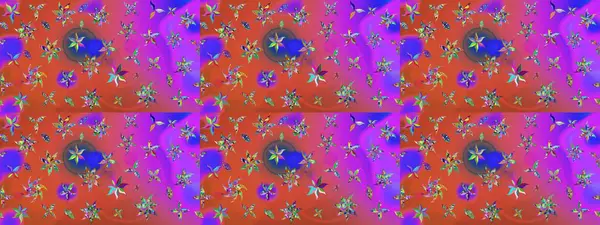 Menekşe rengi ve parlak çiçekli pembe renkler üzerine soyut çizim deseni. Çiçeksel elementlerle süslenmiş zarif raster dokusu. Küçük çiçekte şirin bir çiçek deseni var..