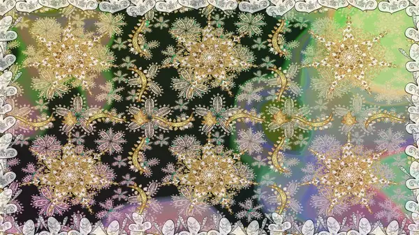 Klasik raster şablonu. Tekrarlayan elementlerle kusursuz soyut arkaplan. Tarafsız ve altın desenli.