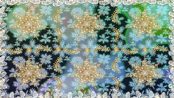 Tarafsız renklerde altın element. Barok tarzında altın çiçek süsü. Damask arkaplanı tekerrür ediyor. Antika altın tekrarlanabilir duvar kağıdı.