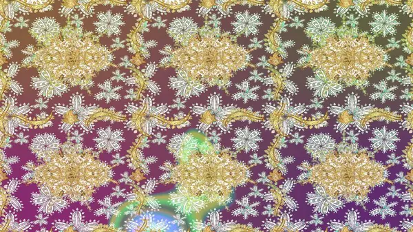 Tarafsız renklerde altın elementlerle çizim. Klasik klasik klasik arka plan. Klasik Raster altın desenini çiz. Geleneksel oryantasyon süsü.