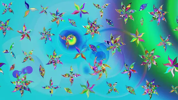 Raster illüstrasyonu. Küçük çaplı çiçeklerdeki basit şirin desenler. Tekstil veya kitap kapakları, imalat, duvar kağıtları, baskı, hediye paketi ve yapıştırma kitabı için çiçek eskiz geçmişi.