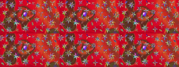 Anti-stres için soyut örnek sayfası. Raster illüstrasyonu. Kırmızı ve kahverengi renklerde.