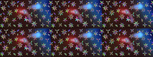 Kahverengi ve mavi renkli şirin çiçek desenleri. Raster Modaya uygun kumaş deseni. Renkli Bahar Teması eskiz kalıbı. Düz Çiçek Elementleri Tasarımı.