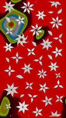 Çiçekli çiçek deseni, suluboya. Küçük çiçekte güzel bir çiçek deseni var. Raster deseni.