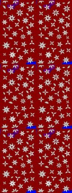 Düz Çiçek Elementleri Tasarımı. Kırmızı ve nötr renklerde çiçekler. Renkli Bahar Teması eskiz kalıbı. Raster illüstrasyonunda çiçek deseni çizimi.