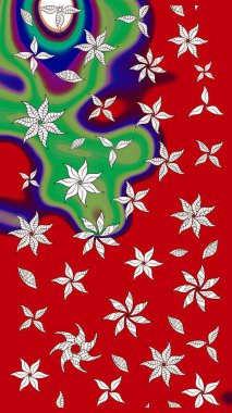 Çiçek arkaplanlı soyut zarafet eskiz deseni. Raster Güzel kumaş deseni.