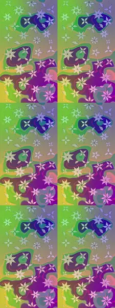 Renkli Bahar Teması eskiz kalıbı. Çiçek desenli eskiz. Yeşil ve nötr renklerde çiçekler. Düz Çiçek Elementleri Tasarım Raster illüstrasyonu.