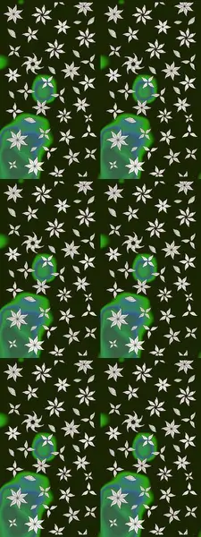 Gri ve yeşil renkli çiçekler. Raster düz çiçek çizim deseni. Tasarım hediye paketi, tebrik kartları, posterler ve afiş tasarımı.