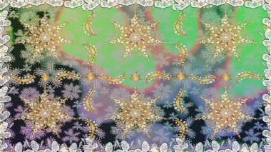 Raster illüstrasyonu. Oriental raster klasik nötr ve altın desenli. Kusursuz soyut arkaplan.