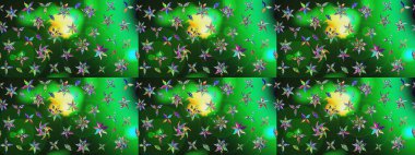 Parlak çiçekli kolaj çiçekleri yeşil ve gri. Çiçekli zambakların eskiz geçmişi. Çiçek tasarımı için inanılmaz kolaj cennet tarzı..