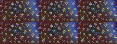 Çiçekli, yapraklı, çiçek desenli eskiz. El çizimi. Raster illüstrasyonu.