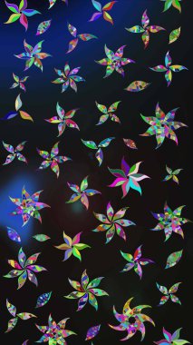 Düz Çiçek Elementleri Tasarımı. Modaya uygun kumaş deseni. Renkli Yaz Temalı eskiz kalıbı. Sevimli çiçek raster deseni.