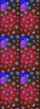 Kırmızı ve kahverengi renkte çiçekler. Kumaş desenli papatya çiçekleri ayrıntıları.