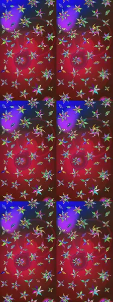 Kırmızı ve kahverengi renkte çiçekler. Kumaş desenli papatya çiçekleri ayrıntıları.