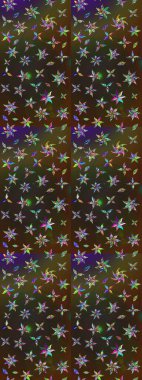 Kahverengi ve gri renkli çiçekler. Hediye ambalaj kağıdı, tebrik kartları, posterler ve pankart tasarımı. Raster düz çiçek çizim deseni.