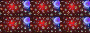 Kahverengi ve kırmızı renkte çiçekler. Küçük çiçekte sevimli çiçek deseni var..