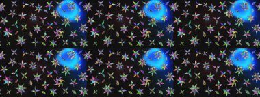 Eskiz modeli etnik tasarım. Yatak çarşafları, ceket, paket tasarımı, kumaş ve moda kavramları için tekstil baskısı. Çiçekleri, deniz kabukları, mandalaları ve suluboya efektleri olan deniz altyapısı.