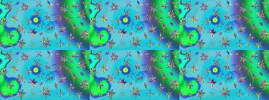 Şirin çiçekler. Raster Moda kumaş deseni. Çizgi çizimi deseni.