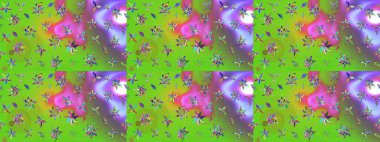 Süslü kumaş deseni. Renkli Bahar Teması eskiz kalıbı. Düz Çiçek Elementleri Tasarımı. Raster illüstrasyonunda çiçek deseni çizimi.