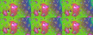 Küçük çiçekteki sevimli çiçek deseni. Robot resim. Raster illüstrasyonu.