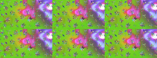 Süslü kumaş deseni. Renkli Bahar Teması eskiz kalıbı. Düz Çiçek Elementleri Tasarımı. Raster illüstrasyonunda çiçek deseni çizimi.