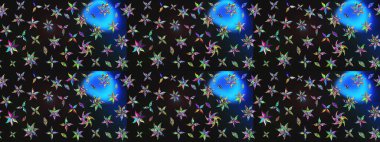 Eskiz modeli etnik tasarım. Yatak çarşafları, ceket, paket tasarımı, kumaş ve moda kavramları için tekstil baskısı. Çiçekleri, deniz kabukları, mandalaları ve suluboya efektleri olan deniz altyapısı.