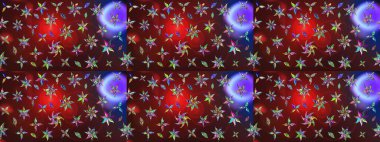 Kahverengi ve kırmızı renkte çiçekler. Küçük çiçekte sevimli çiçek deseni var..