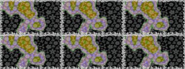 Çiçek deseni. Duvar kâğıdı barok, İspanyol kumaşı. Kusursuz raster arka plan. Kahverengi ve bej renklerde altın elementler. Şekil grafik deseni.