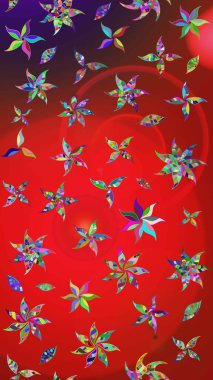 Kırmızı ve kahverengi renkli şirin tekstil tarzında. Renkli çizim kalıbı. Çiçek duvar kâğıdı. Raster illüstrasyonu. Çiçek arka planı.