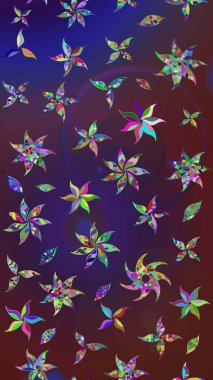 Raster illüstrasyonu. Tekstil veya kitap kapakları, imalat, duvar kağıtları, baskı, hediye paketi ve yapıştırma kitabı için çiçek eskizi geçmişi. Küçük ölçekli çiçeklerdeki basit sevimli desen.