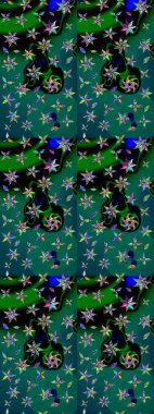 Renkli Bahar Teması eskiz kalıbı. Düz Çiçek Elementleri Tasarımı. Raster..