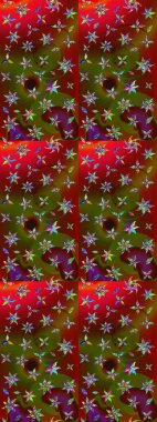 Çiçek süslemeli çizim deseni. Kırmızı ve kahverengi renkte çiçekler. Raster illüstrasyonu.