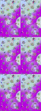 Renkli çizim kalıbı. Çiçek arkaplan. Çiçek duvar kâğıdı. Raster illüstrasyonu. Tarafsız ve menekşe renkleri üzerine şirin tekstil.