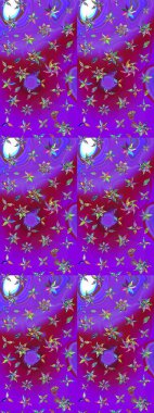 Parlak çiçekli kolaj çiçekleri mor ve mor. Çiçekli zambakların eskiz geçmişi. Çiçek tasarımı için inanılmaz kolaj cennet tarzı..