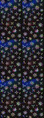 Çiçekli karalama şeklinde Raster çiçek deseni. Nazik, narin çiçek arkaplanı. Gri ve mavi renkte çiçekler.