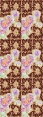 Raster illüstrasyonu. Kahverengi renkli ve altın elementli klasik eskiz deseni.