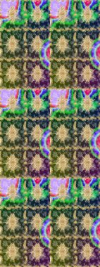 Raster illüstrasyonu. Raster altın desen. Çizim altın desenli bukleler. Doğu tarzı arabesk. Altın elementli yeşil renkler.