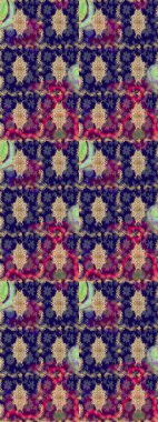 Davetiyeler, kartlar, web sayfası için Raster illüstrasyon. Doğu tarzı element. Altın desenli çiçek dekoru. Tasarım şablonu için çizgi çizimi sınırı. Mavi renklerdeki altın element.